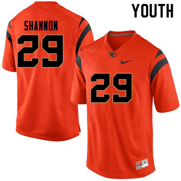 Youth #29 Kanoa Shannon Oregon State Beavers College Football Jerseys Sale-Orange